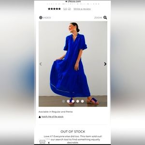 Chicos Tiered Maxi Sundress linen NWT